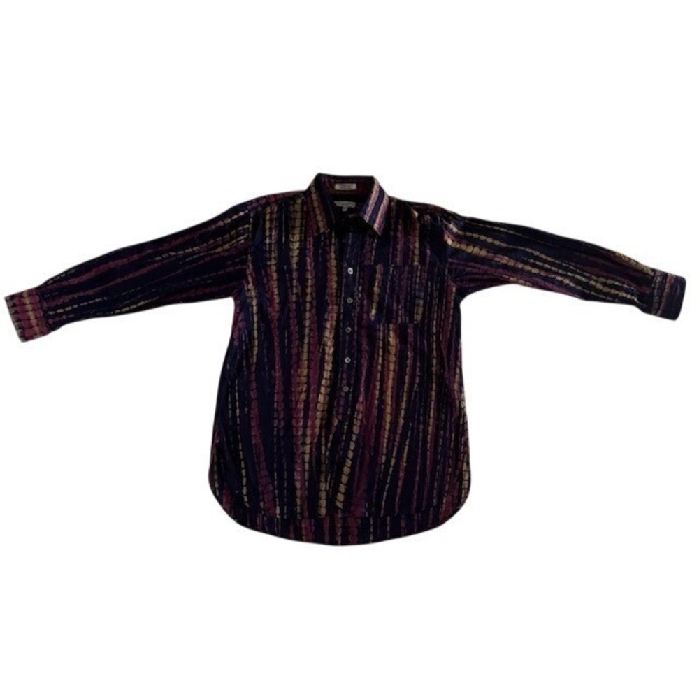 Engineered Garments Mens XXS Tie Dye Batik Button Down Shirt Made in USA Purple